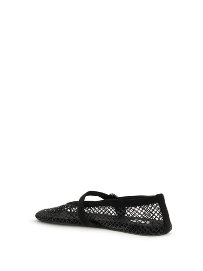 ALAIA 36 rhinestone mesh ballerinas