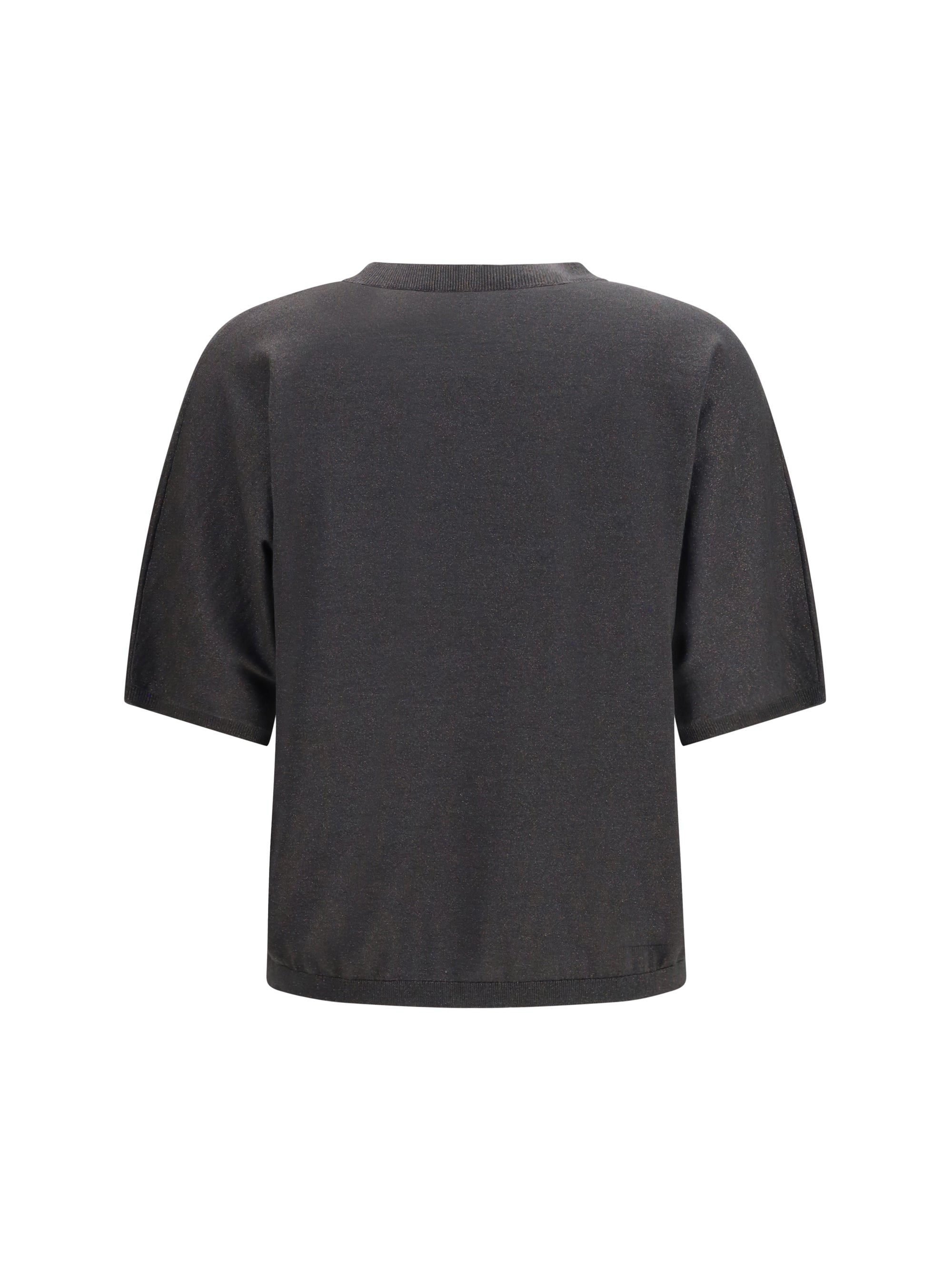 short-sleeve cashmere and silk sweater