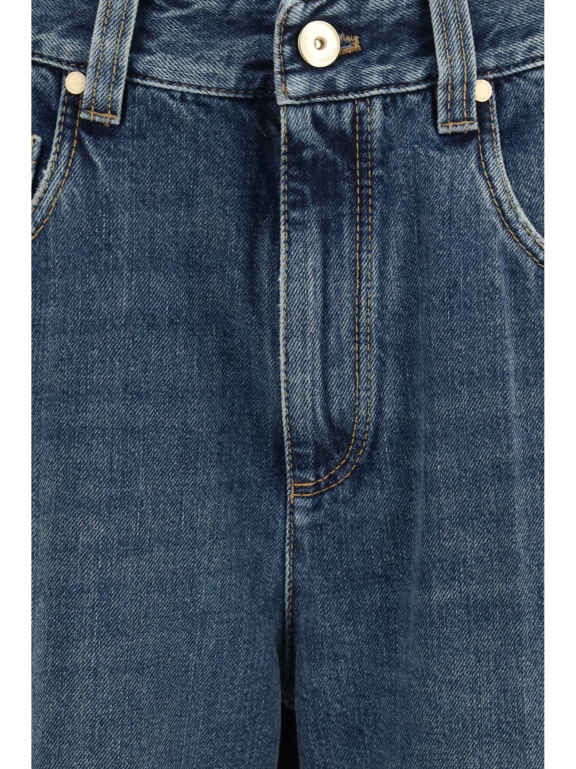 contemporary loose authentic denim pants with monili