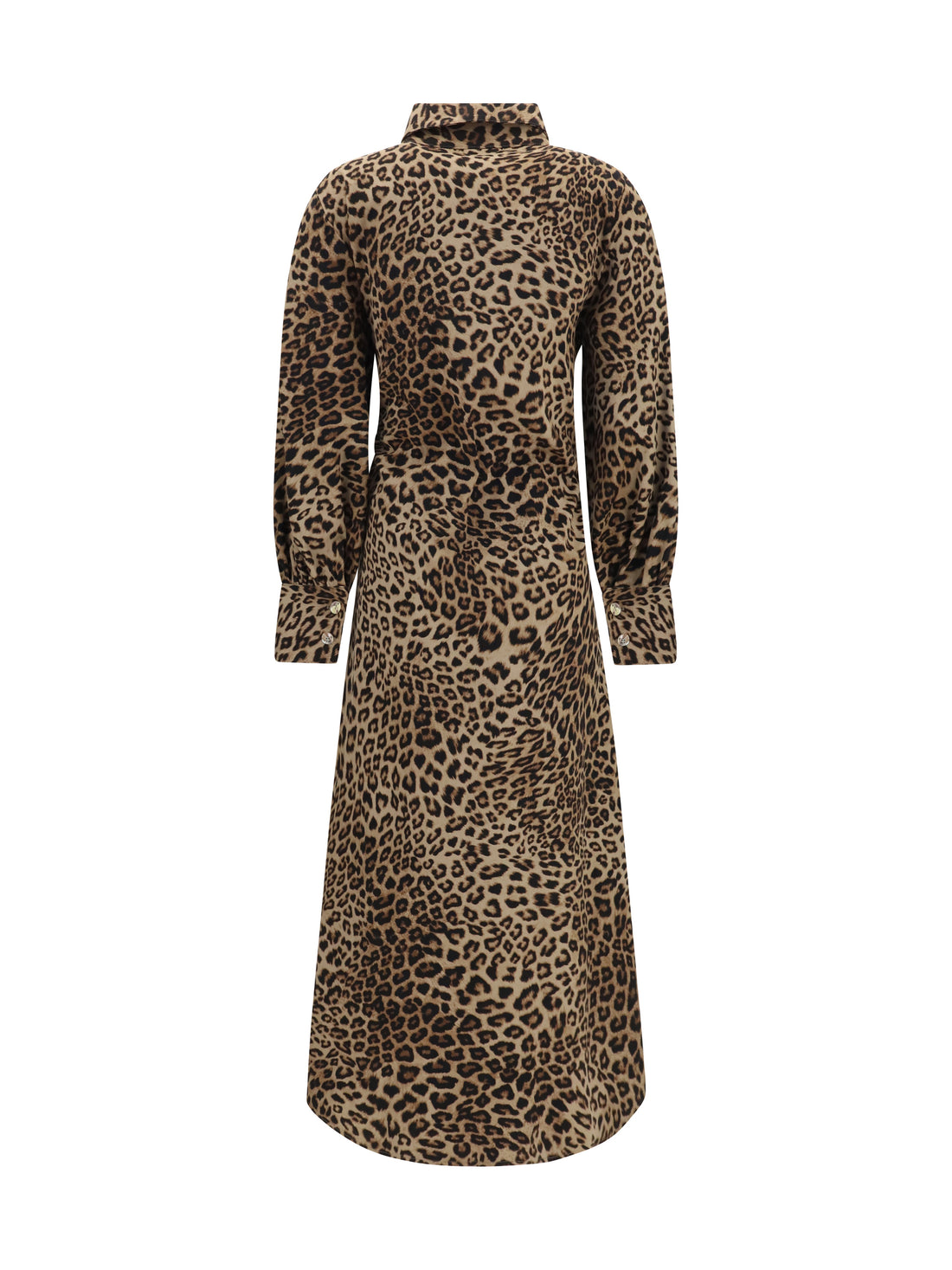 ELLA 38 leopard-print long-sleeved dress with high neck