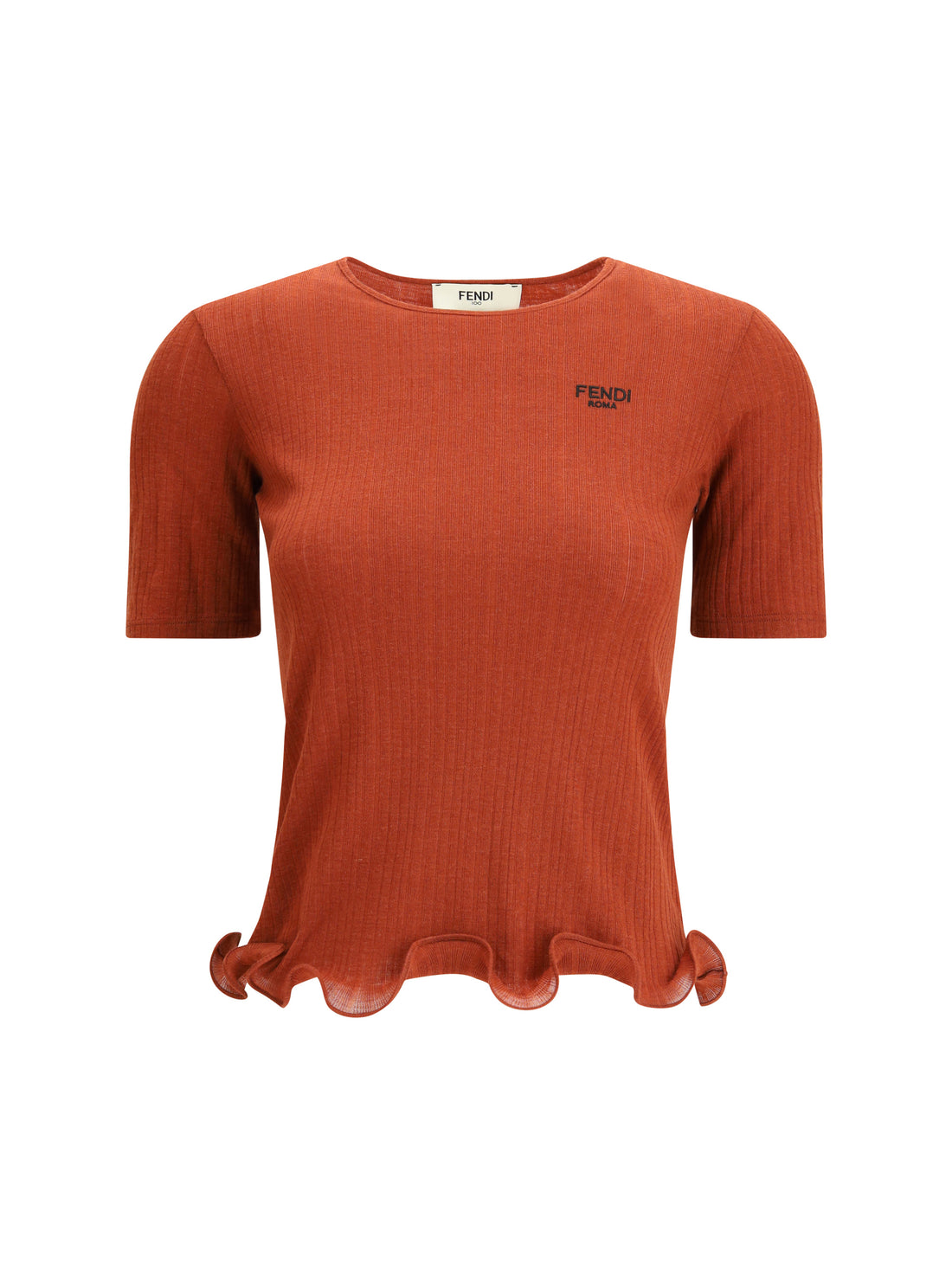 FENDI L short-sleeved virgin wool top