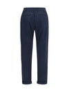 drawstring pants in cotton and silk blend
