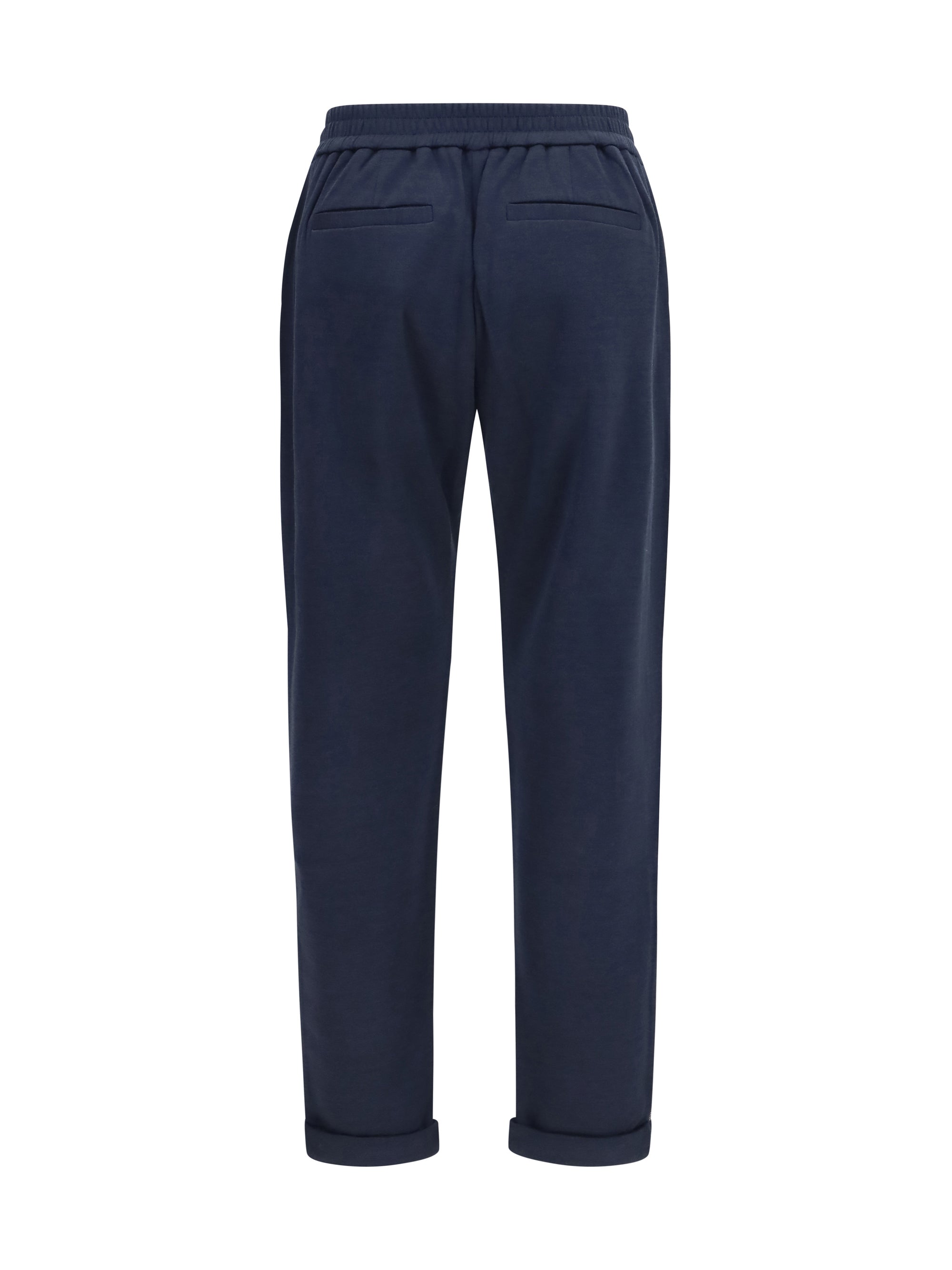 drawstring pants in cotton and silk blend