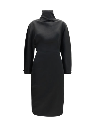 harlin draped ramie-blend satin dress