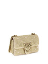 mini love handbag in chevron raffia and leather