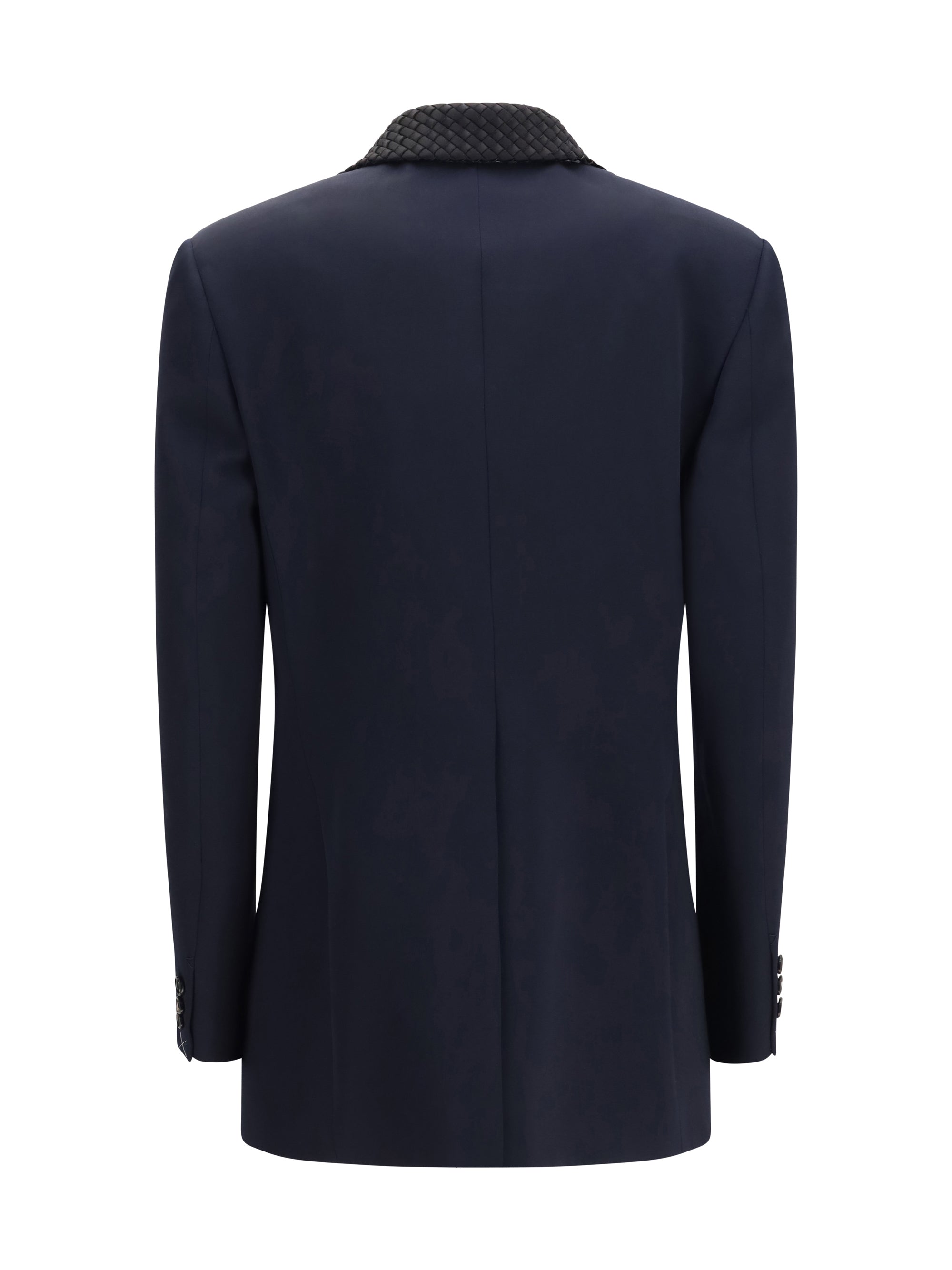 single breasted jacket with intrecciato motif