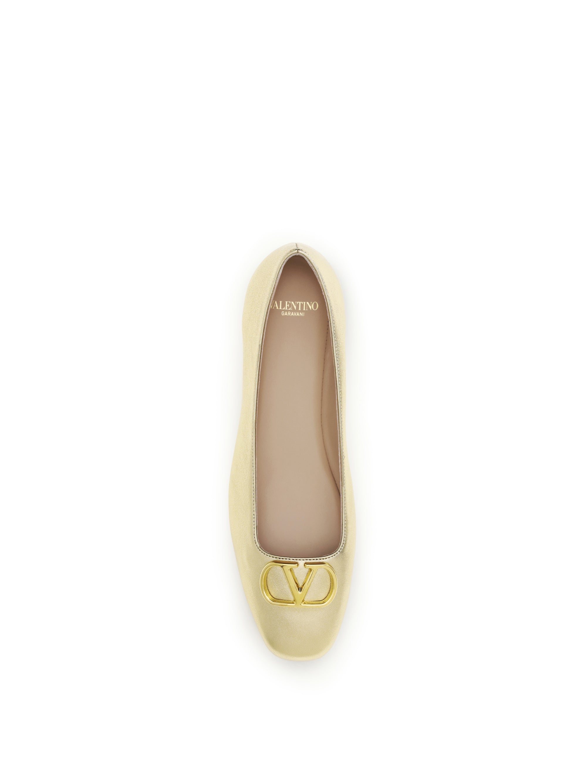 vlogo signature laminated leather ballerinas