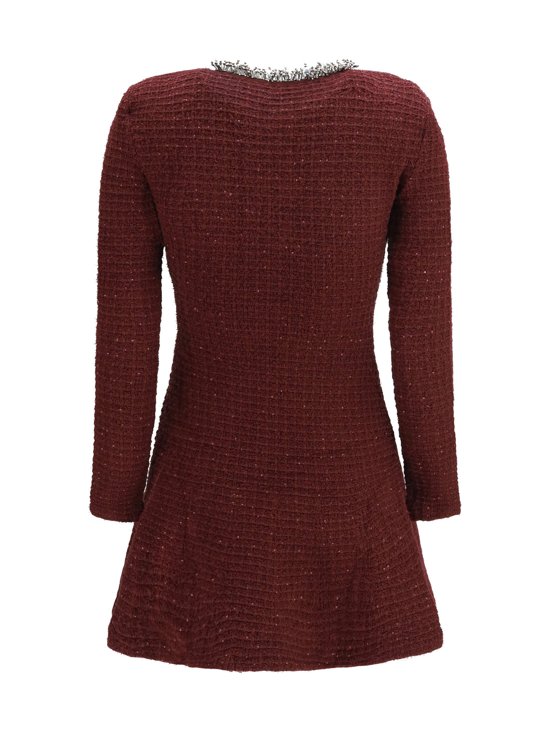 SELF-PORTRAIT M textured knit mini dress with statement buttons