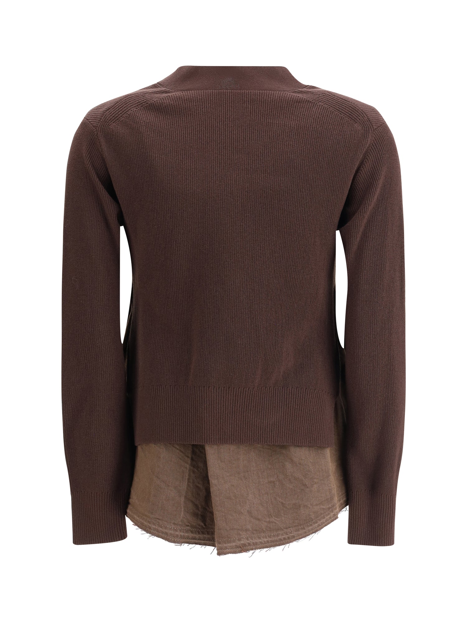 SACAI 3 cardigan with denim panel