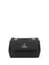 shoulder bag with orb plaque
