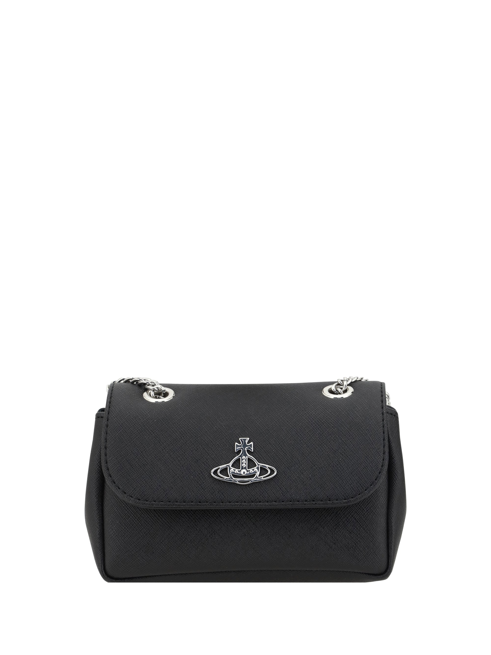 shoulder bag with orb plaque