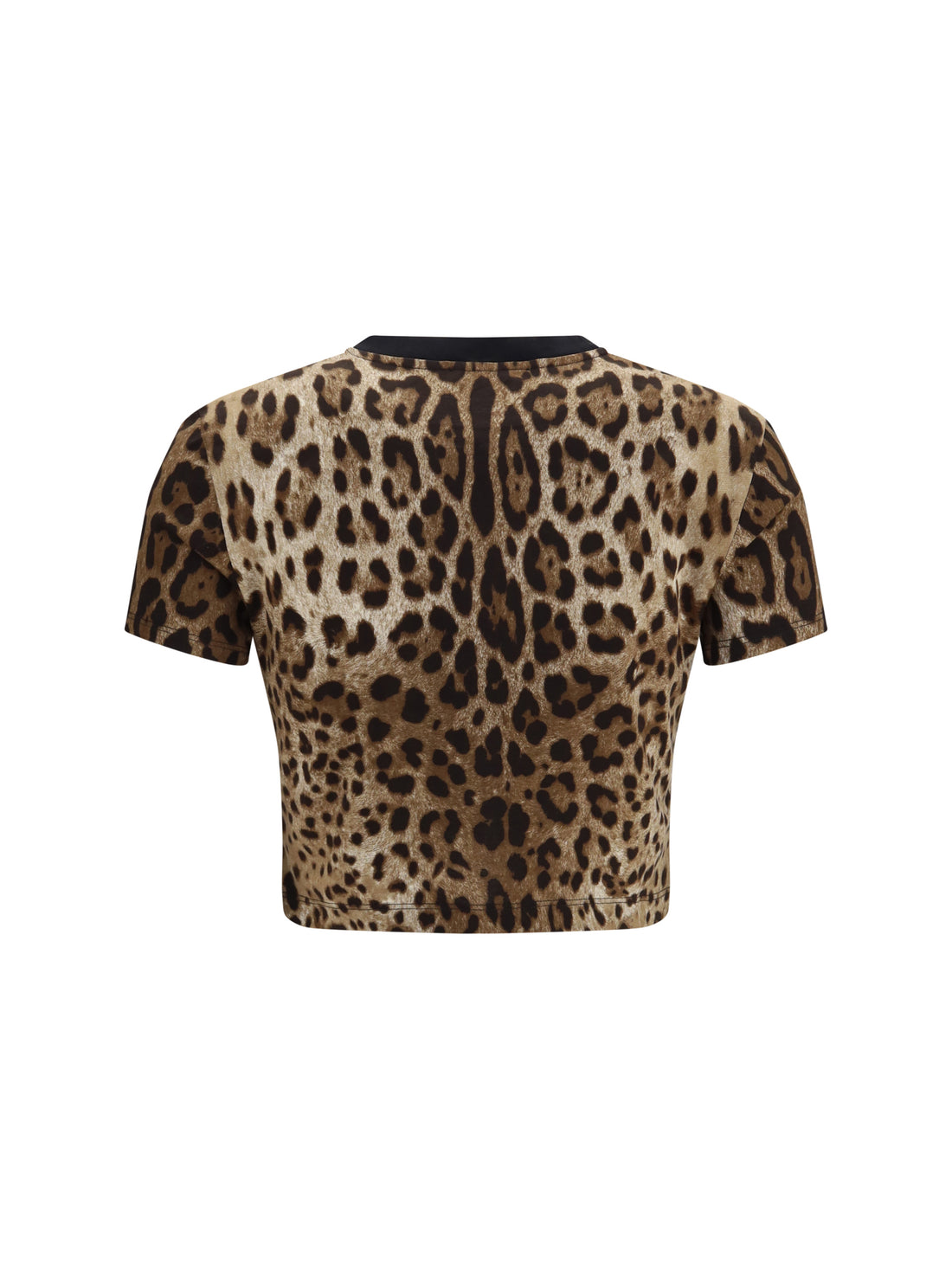 DOLCE &amp; GABBANA 40 leopard-print cropped t-shirt