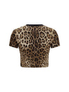 leopard-print cropped t-shirt
