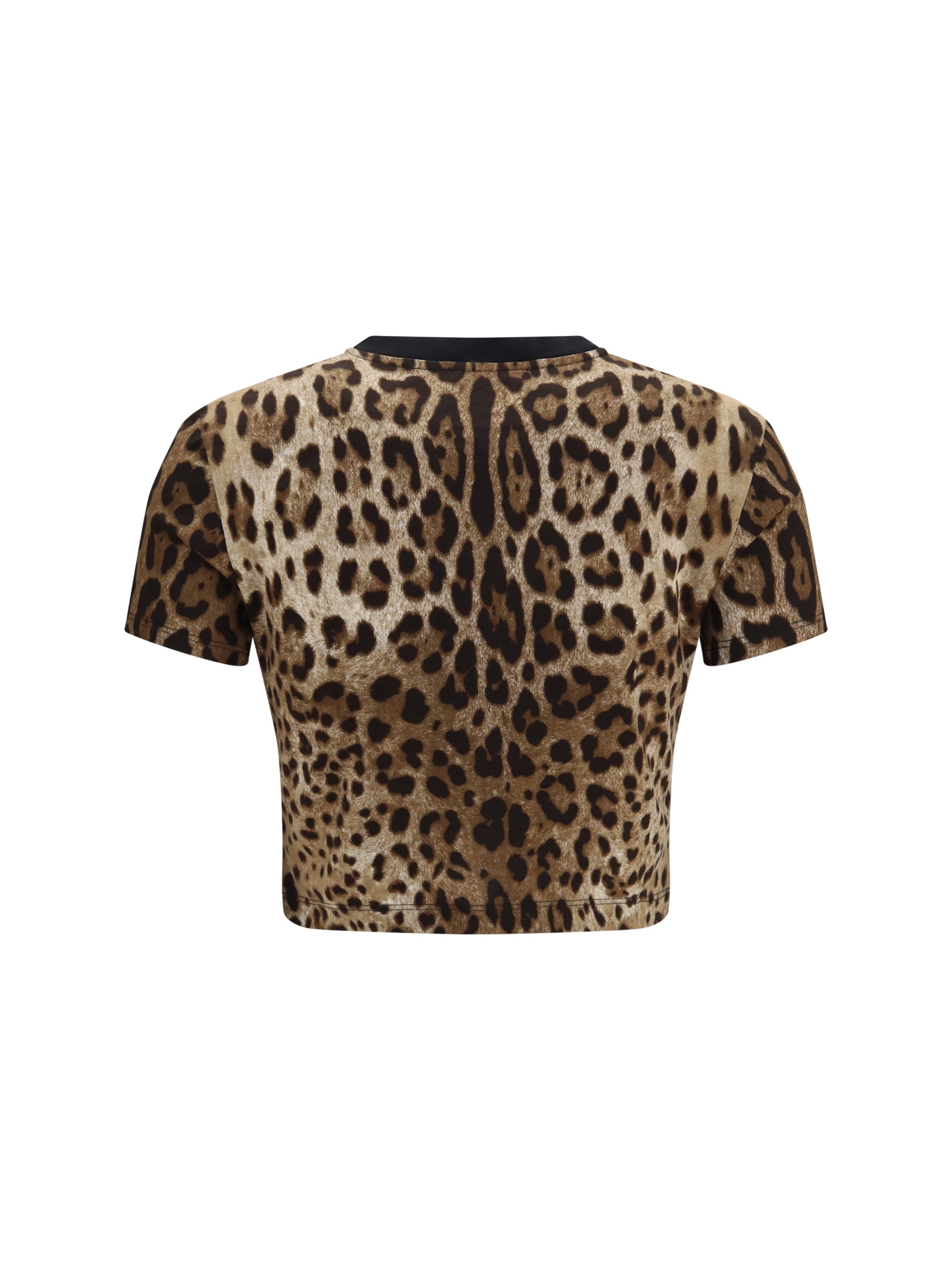 leopard-print cropped t-shirt