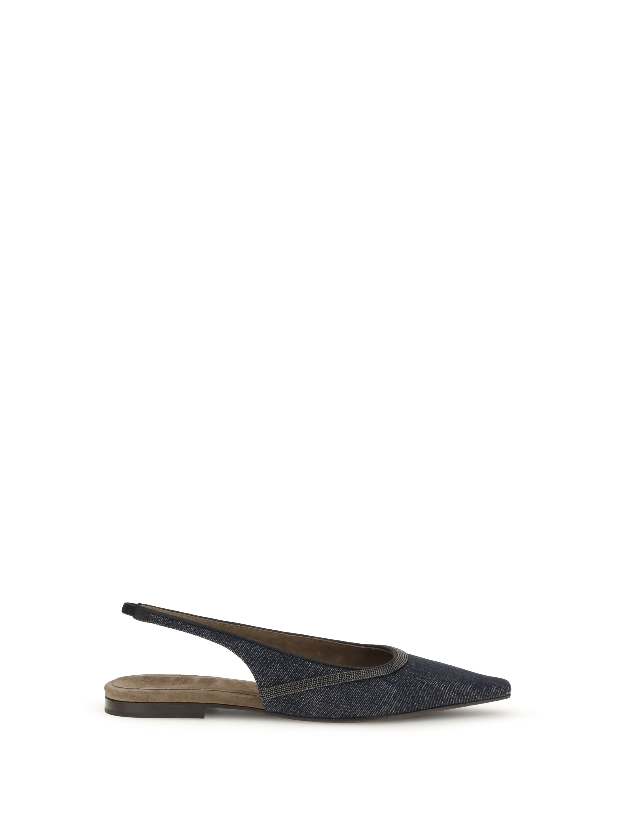 BRUNELLO CUCINELLI 36 denim slingback ballerinas