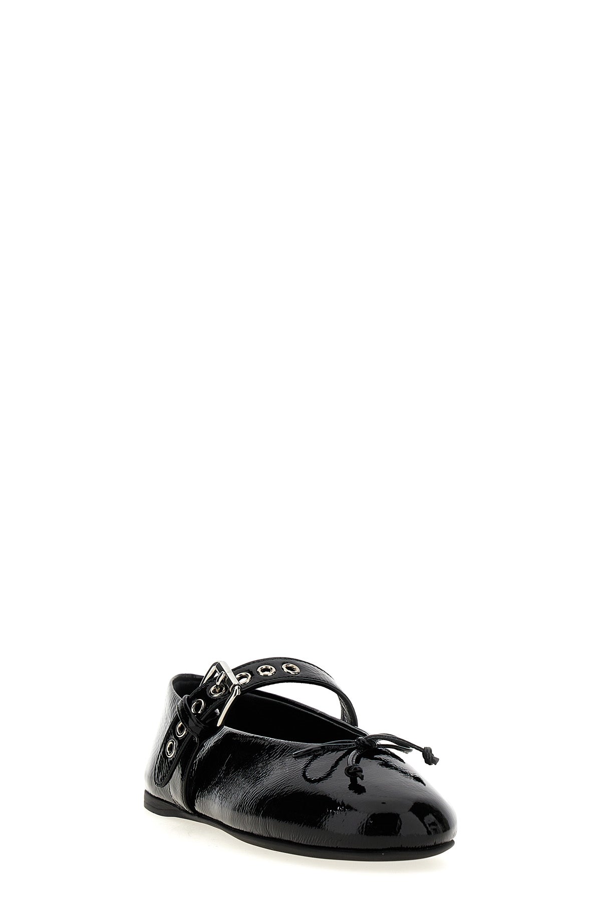 shiny patent leather ballet flats
