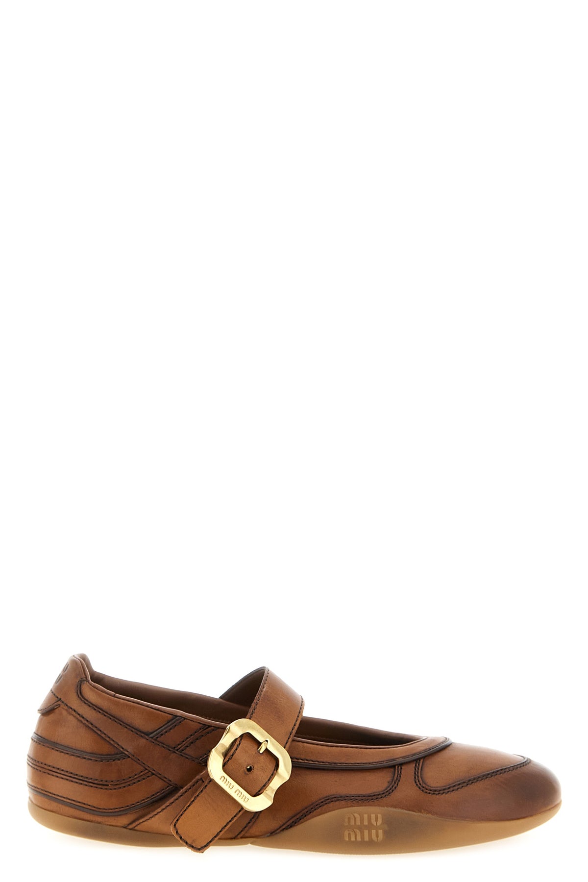 gymnasium waxed leather ballet flats
