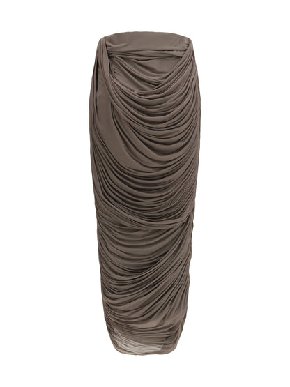 MAGDA BUTRYM 36 draped silk midi skirt