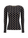 long-sleeve top with iconic all-over contrasting moon logo print