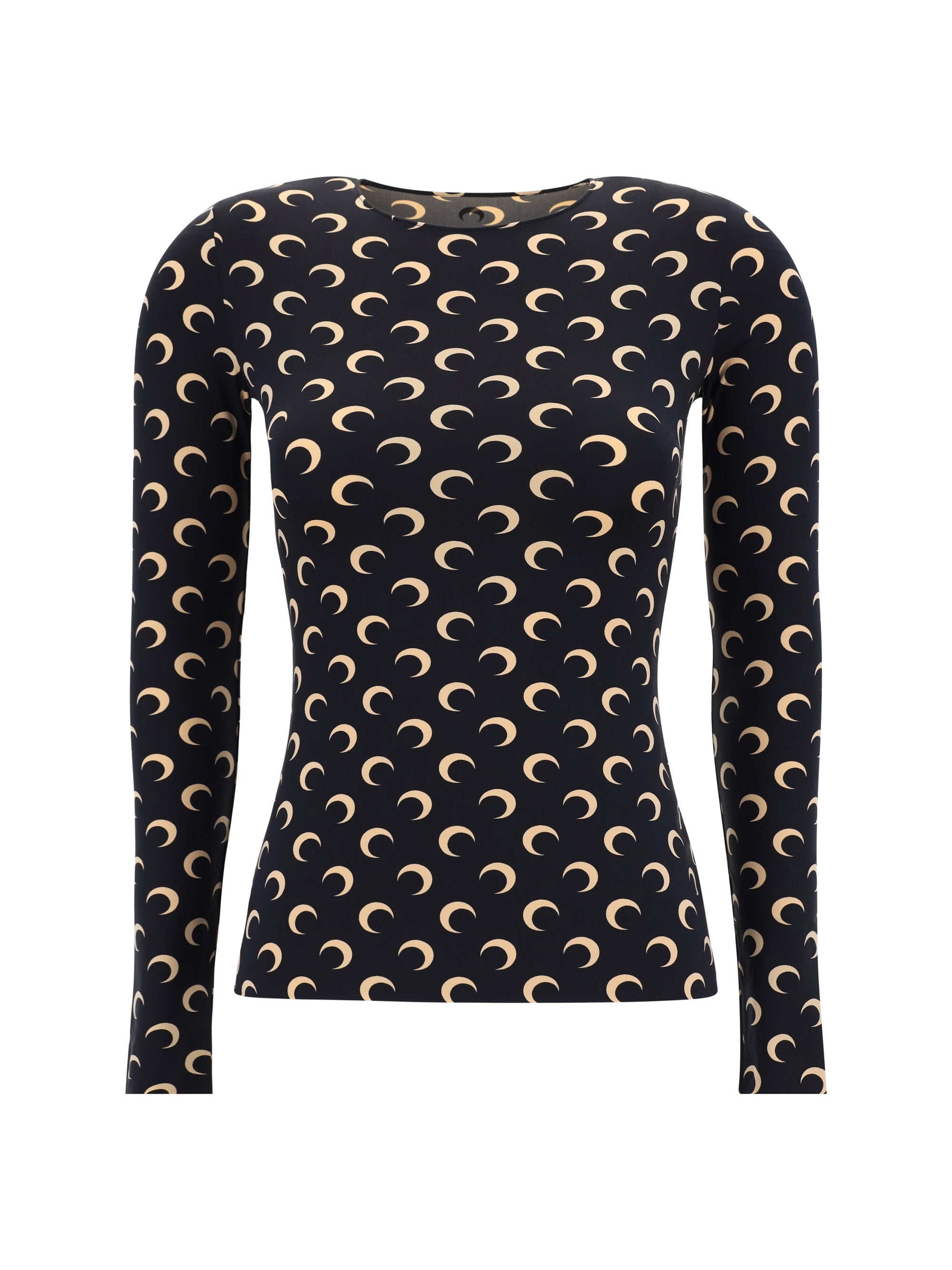 long-sleeve top with iconic all-over contrasting moon logo print