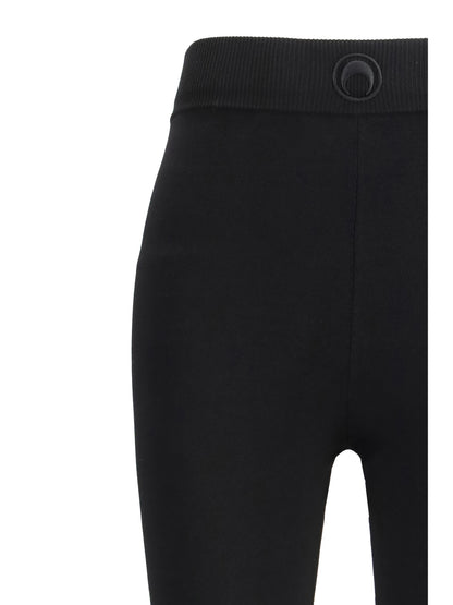MARINE SERRE L moon logo knit leggings