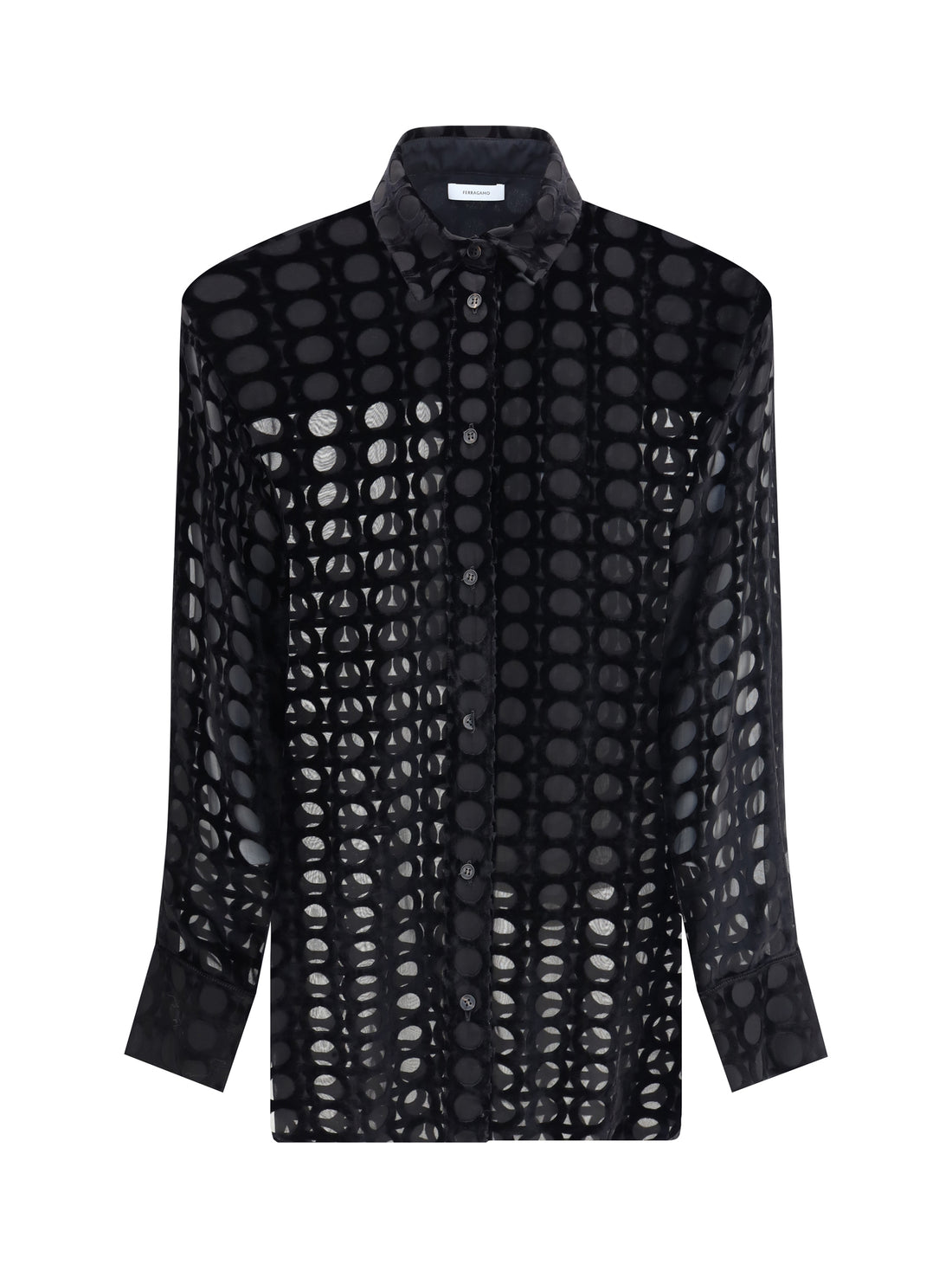 FERRAGAMO 40 velvet devoré shirt
