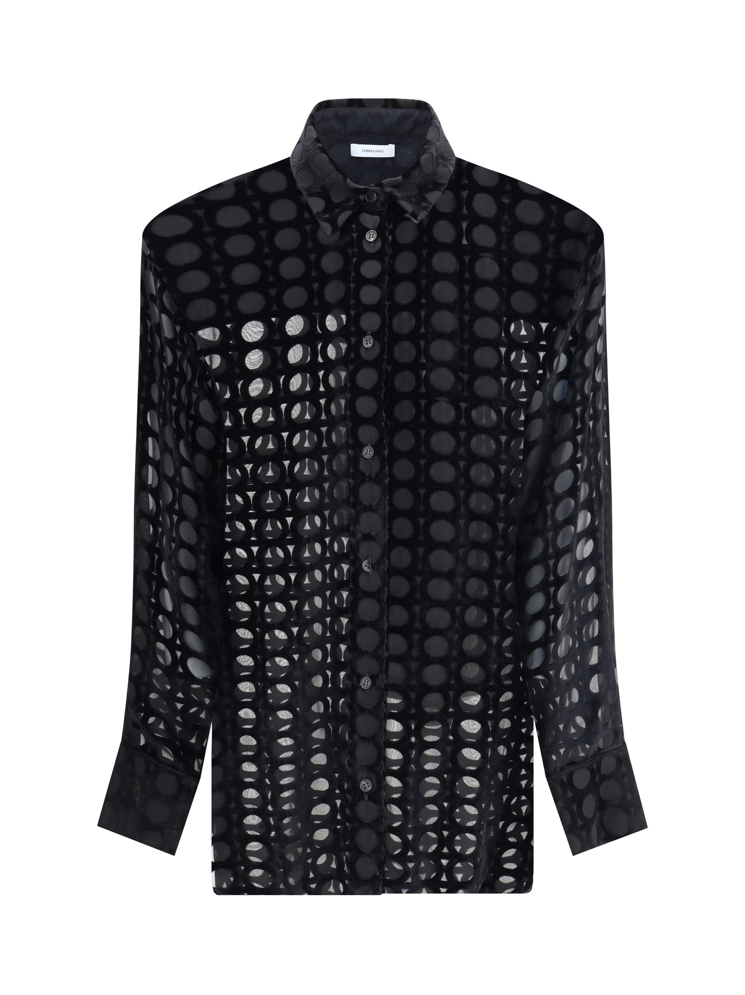 FERRAGAMO 40 velvet devoré shirt