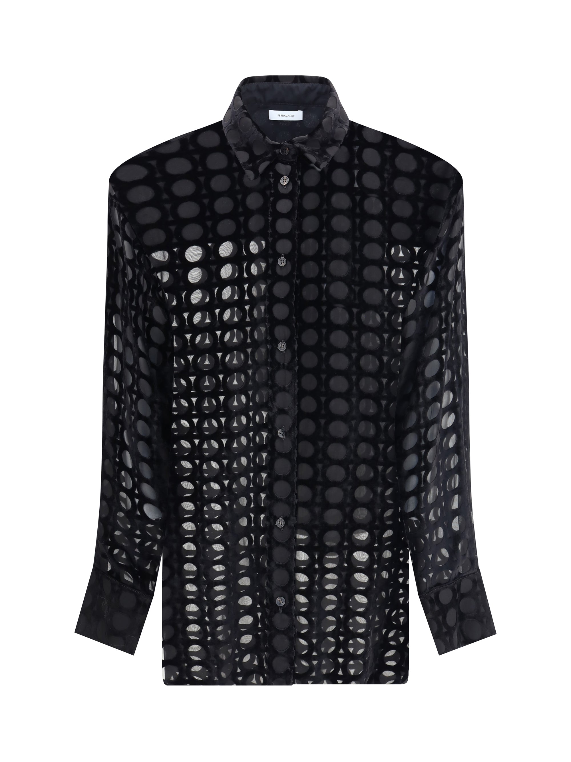 FERRAGAMO 40 velvet devoré shirt