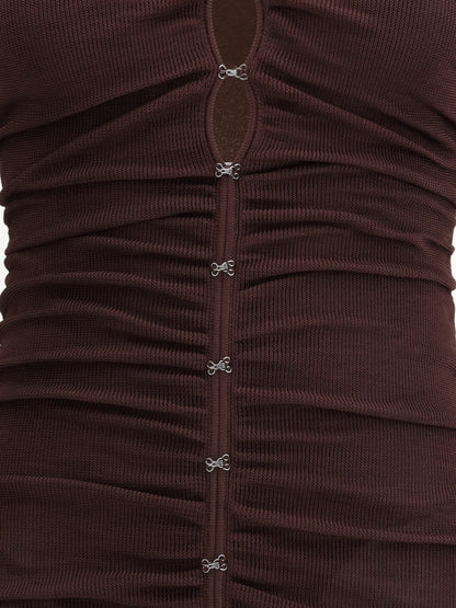 SELF-PORTRAIT S draped knit dress