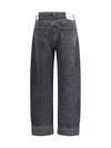 cuffed taper wide jeans