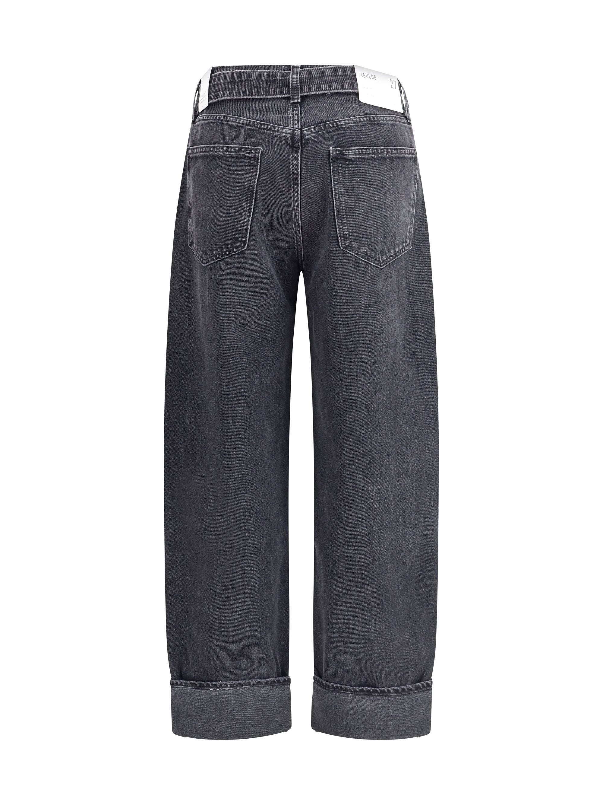 cuffed taper wide jeans