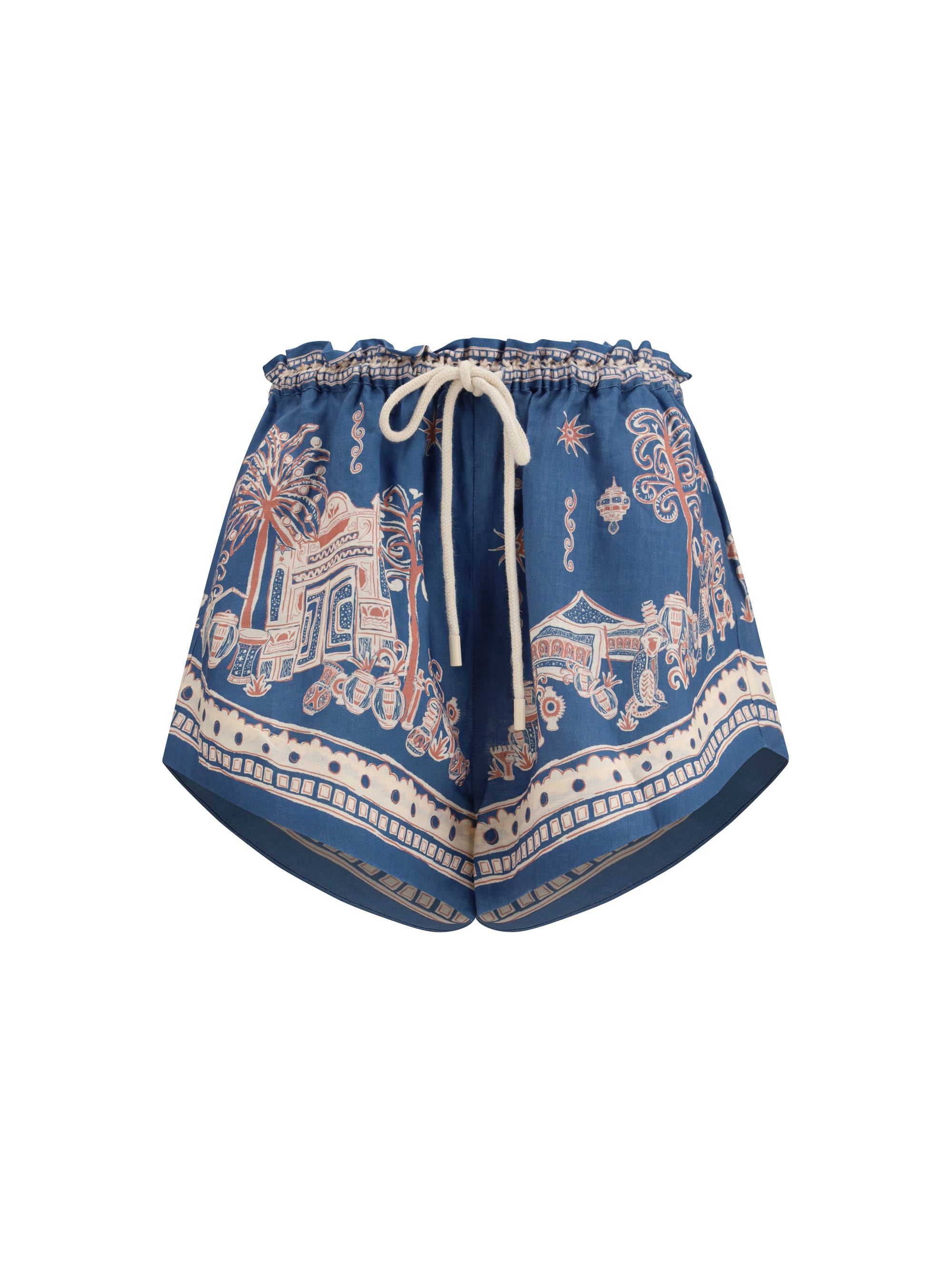 ALEMAIS 6 acacia printed linen shorts