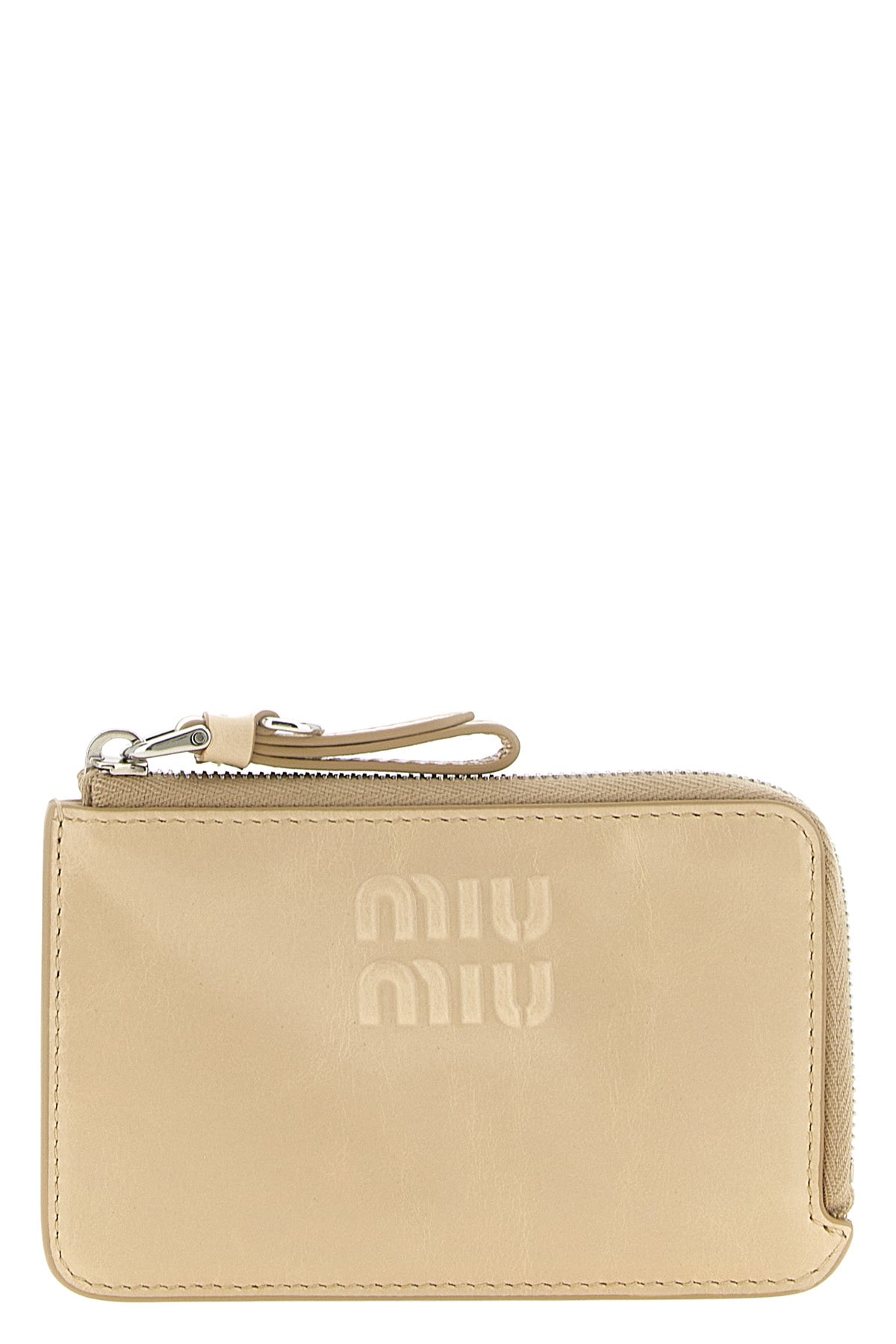 the miu miu leather envelope card holder is structured