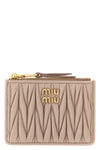 the miu miu matelassé nappa leather card holder defines everyday elegance throug