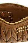 the miu miu card holder in fine nappa leather stands out for its iconic front ma