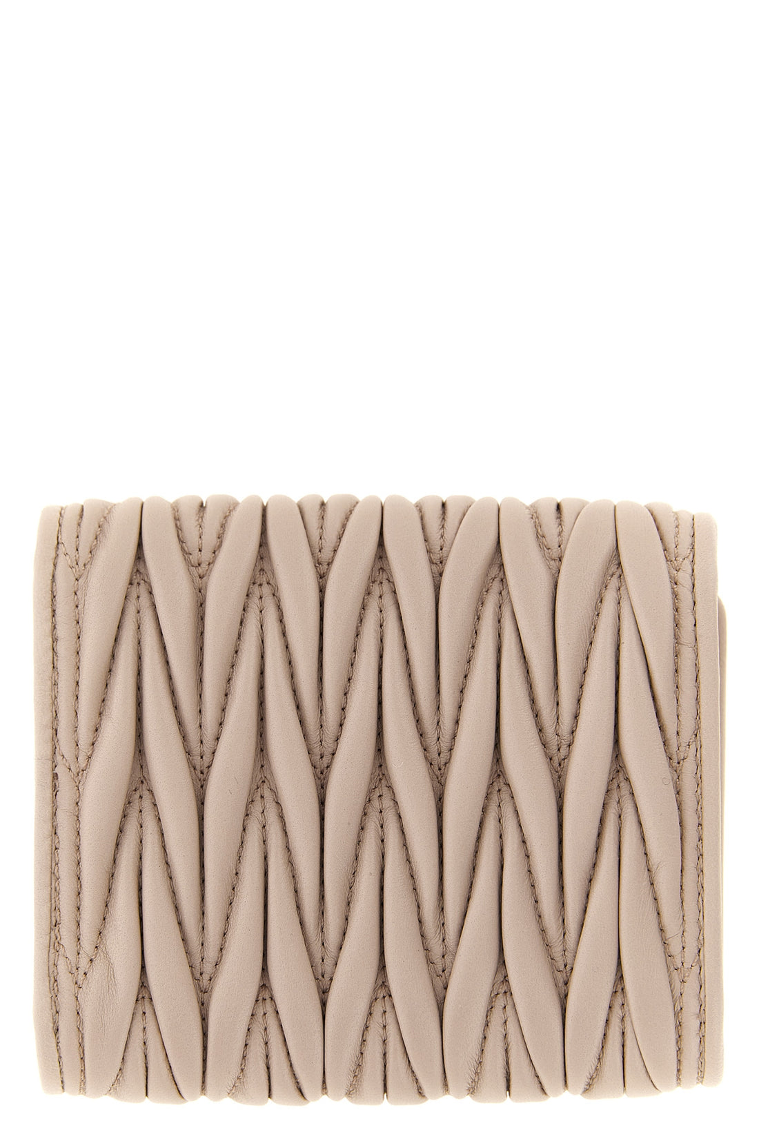 MIU MIU OS the miu miu small matelassé nappa leather wallet embodies craftsmanship excellen