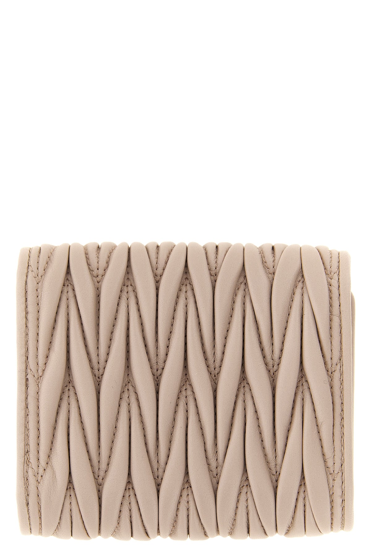 the miu miu small matelassé nappa leather wallet embodies craftsmanship excellen