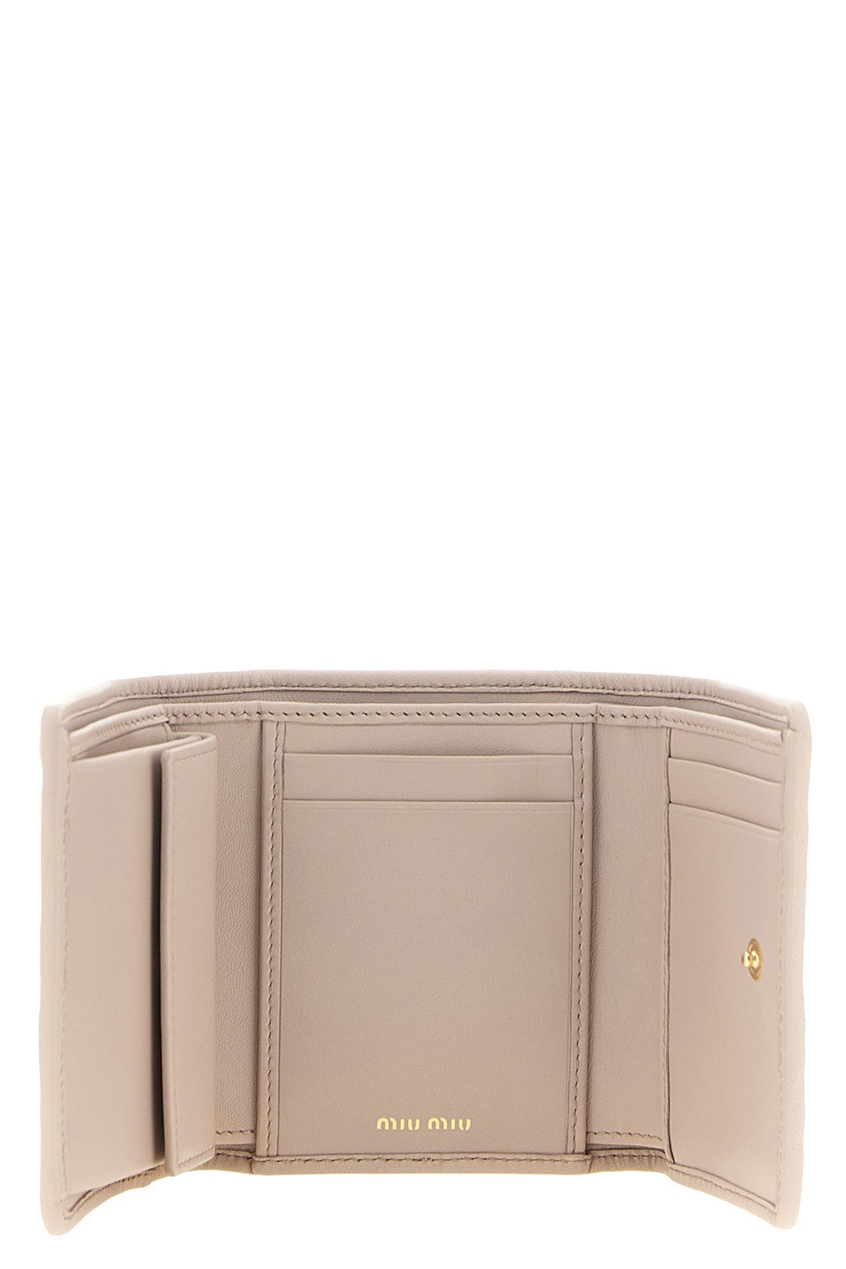 the miu miu small matelassé nappa leather wallet embodies craftsmanship excellen
