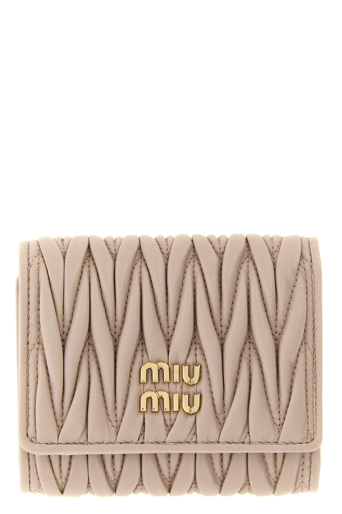 MIU MIU OS the miu miu small matelassé nappa leather wallet embodies craftsmanship excellen