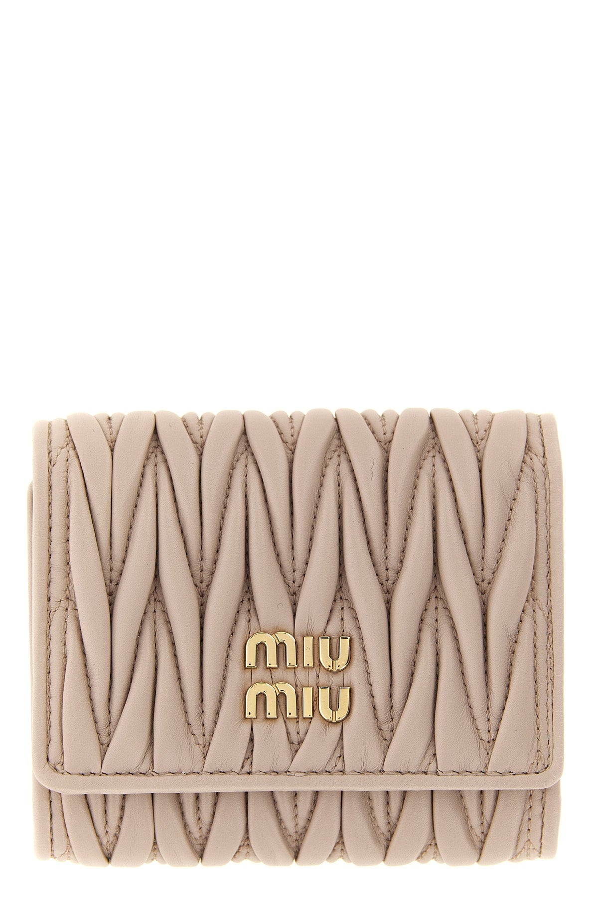 the miu miu small matelassé nappa leather wallet embodies craftsmanship excellen