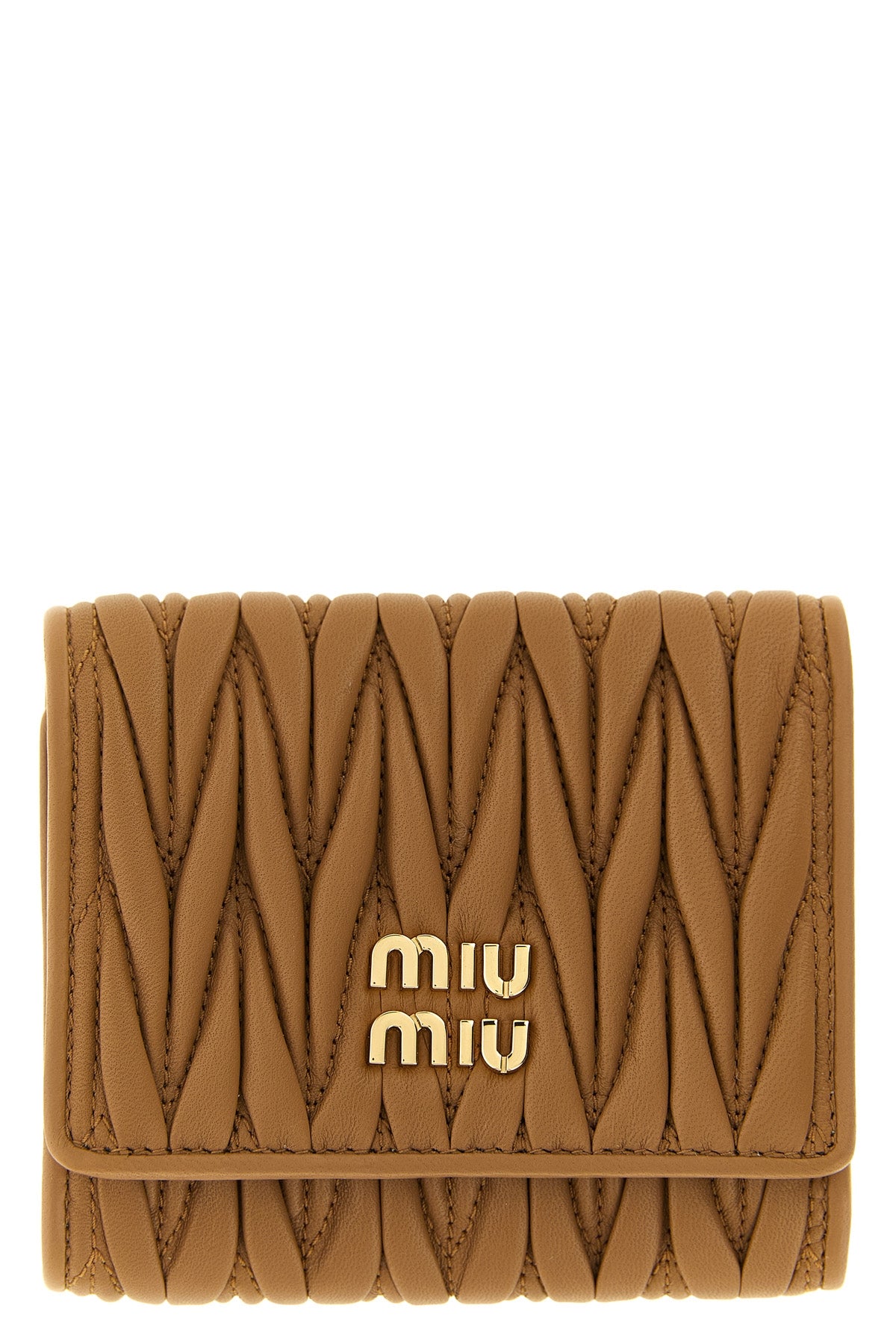 the miu miu small wallet in matelassé nappa leather represents the essence of th