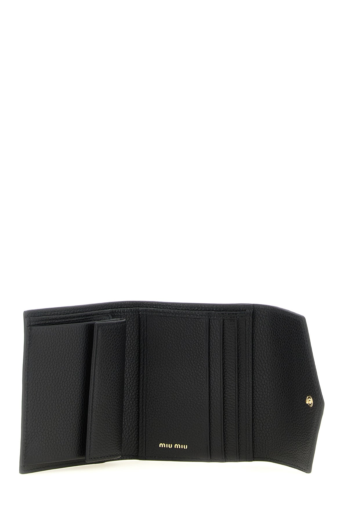the miu miu compact black hammered leather wallet represents the essence of luxu