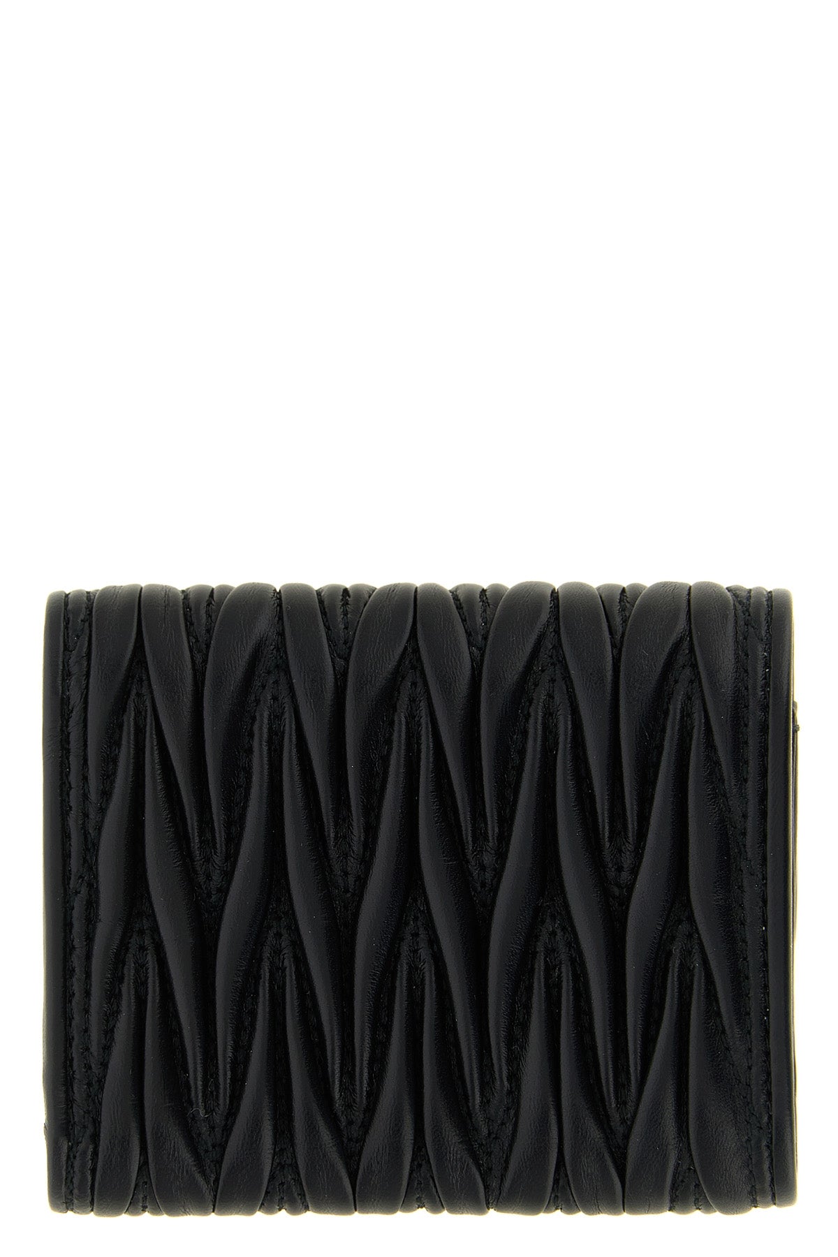 the miu miu small wallet in matelassé nappa leather is an essential accessory