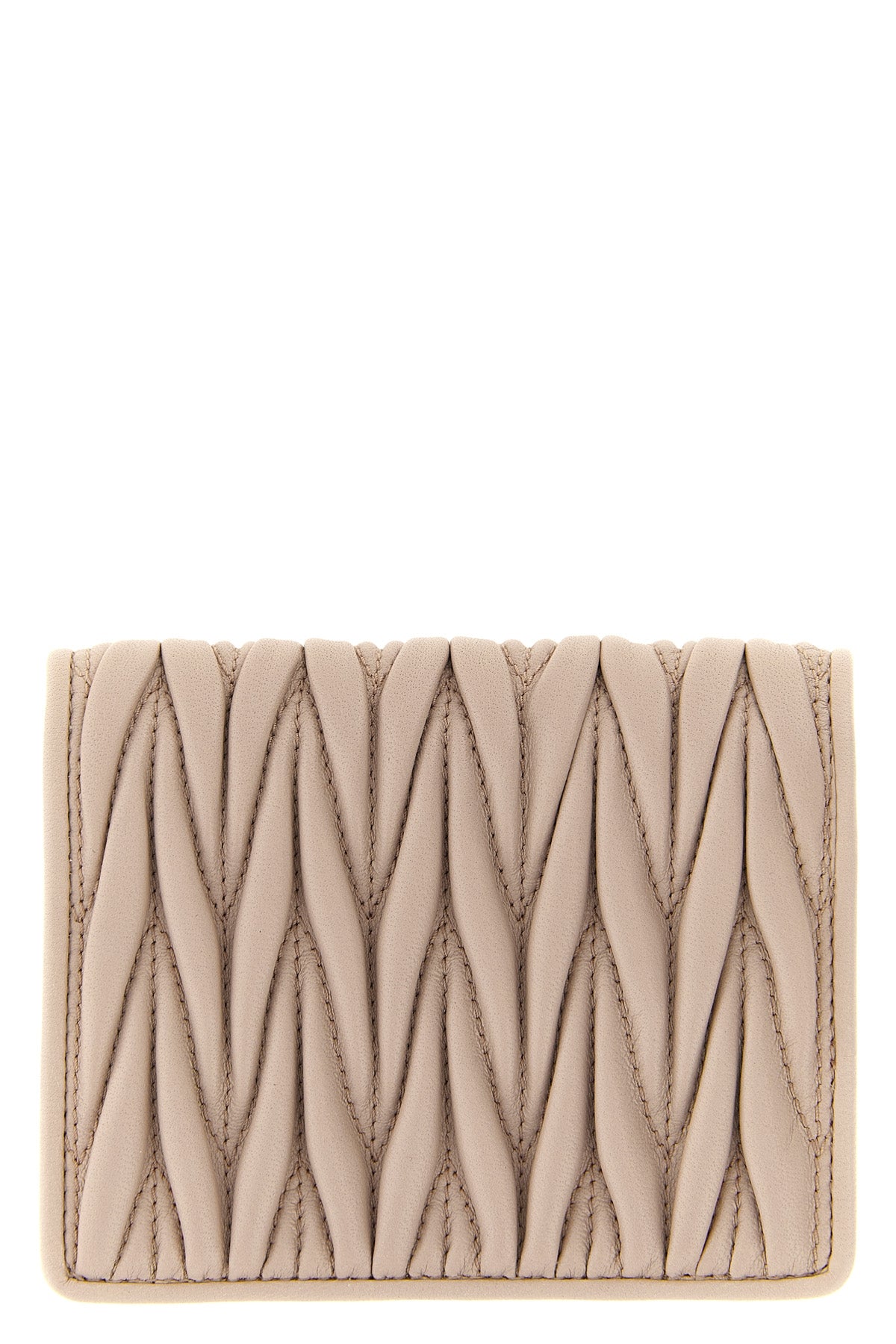 the miu miu small wallet in matelassé nappa leather defines craftsmanship excell