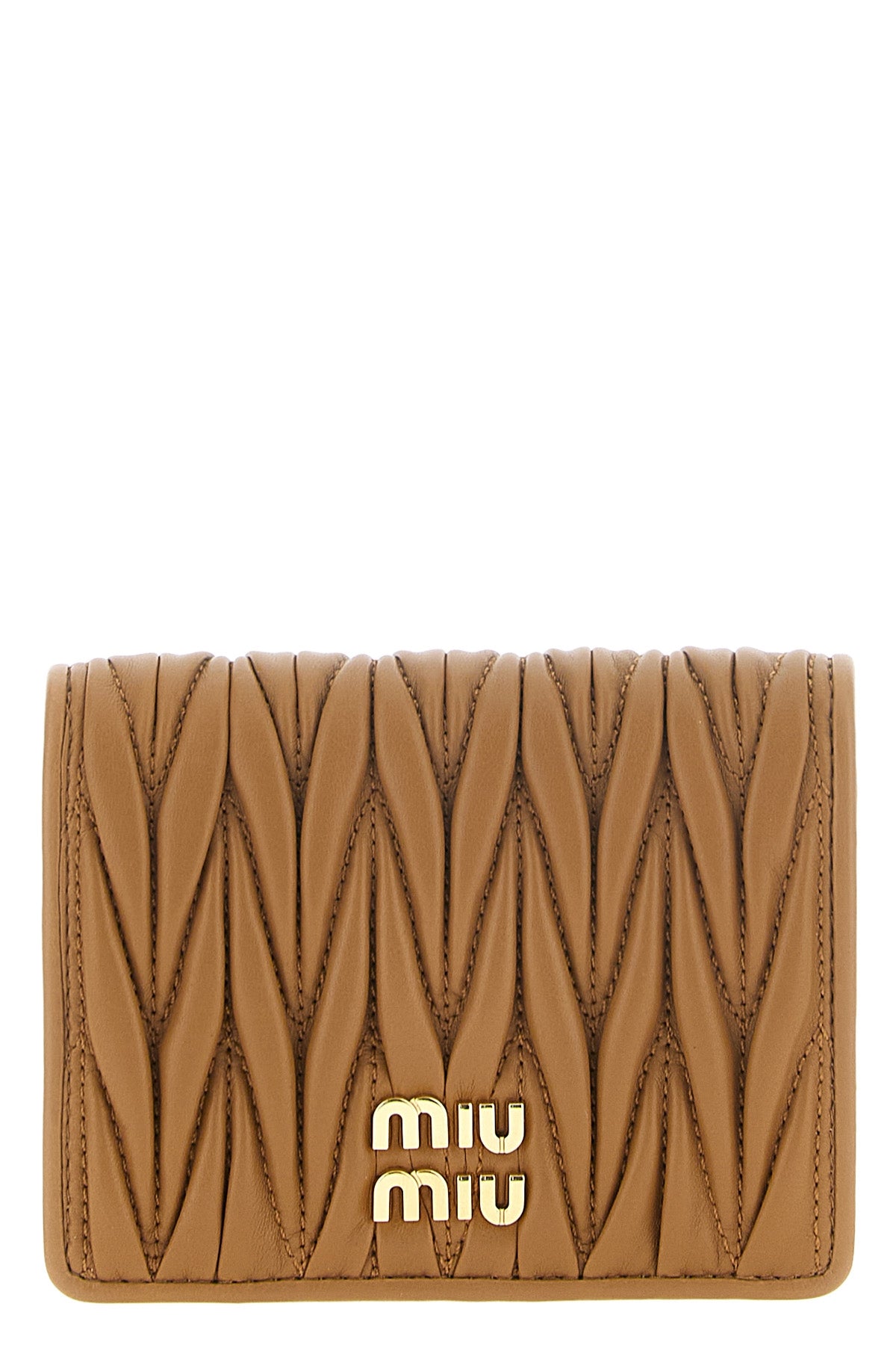the miu miu wallet expresses tactile elegance through its iconic three-dimension