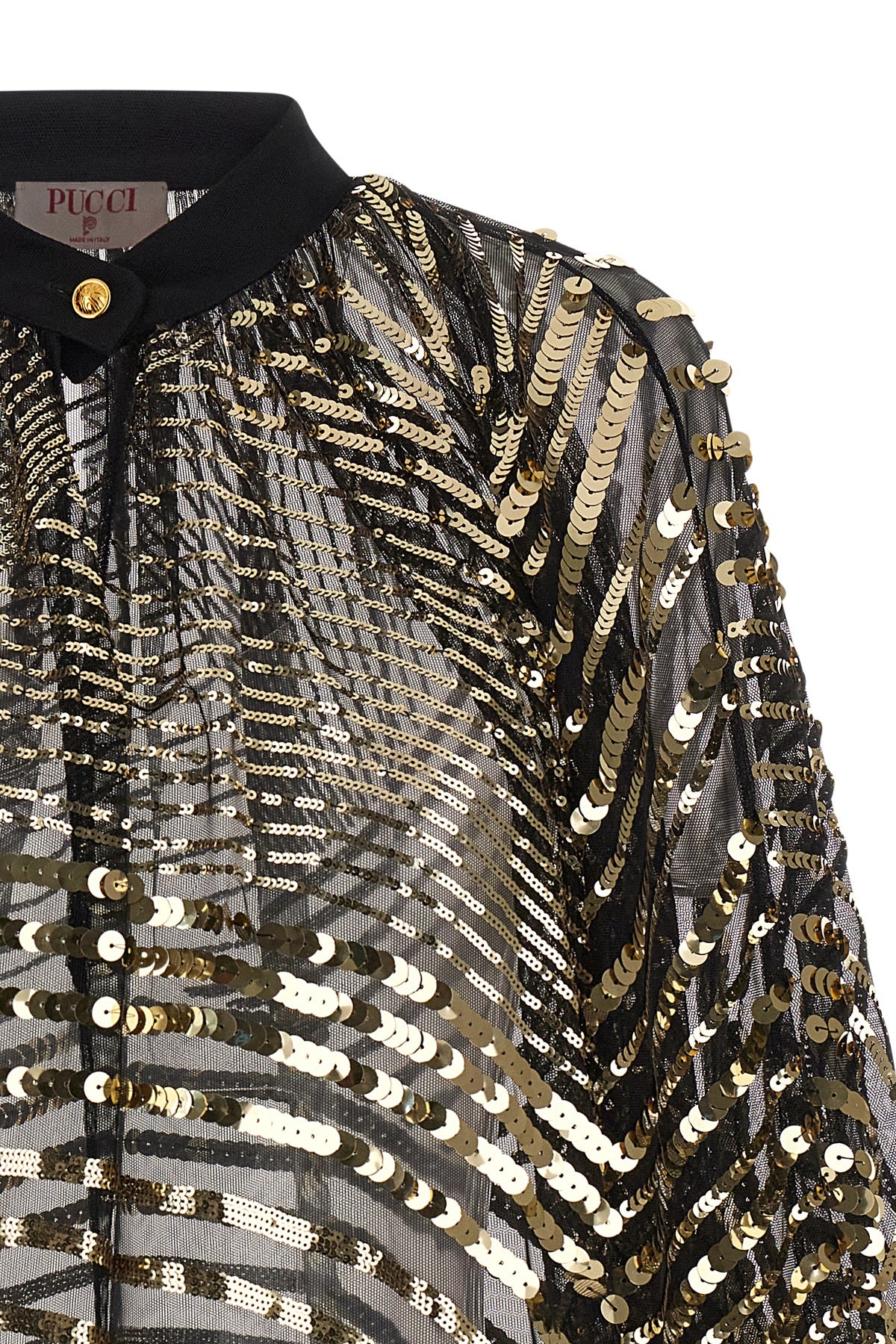 semi-transparent tulle blouse