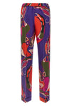 all-over patterned silk twill trousers