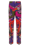 all-over patterned silk twill trousers