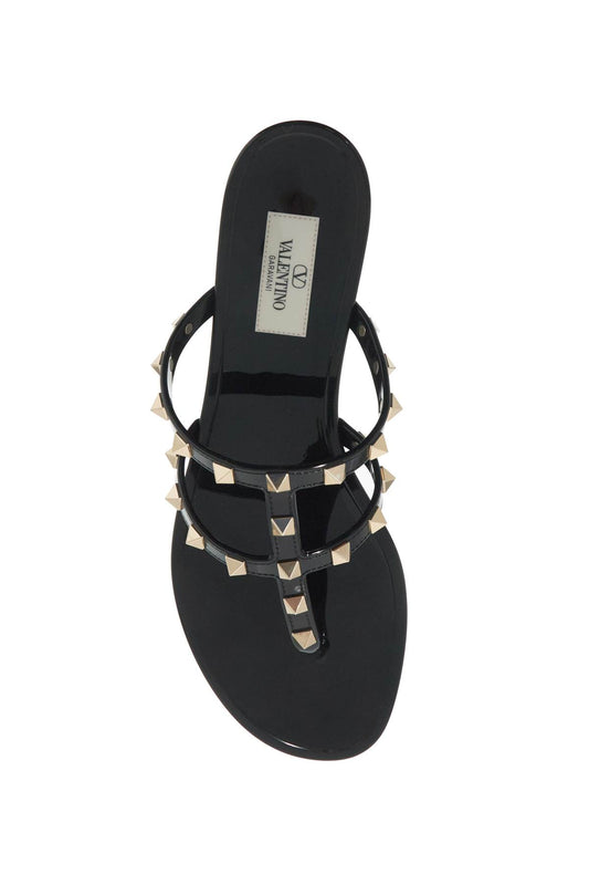 rockstud pvc thong sandals