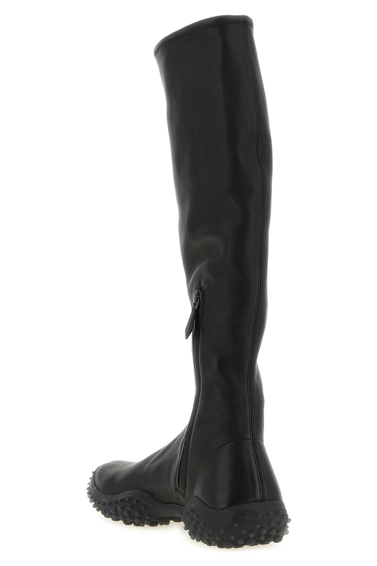 miu miu high boots in stretch nappa leather feature a tapered silhouette defined